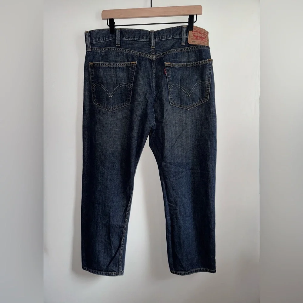Levi’s 505 Denim Jean Pant Straight Fit Men Size 38 X 30 Dark Blue Cotton